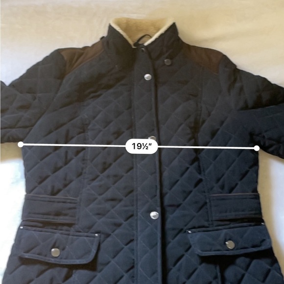 Laundry by Shelli Segal Pretoria Navy Quilted Jacket L Equestrian Winter Coat - Picture 6 of 12